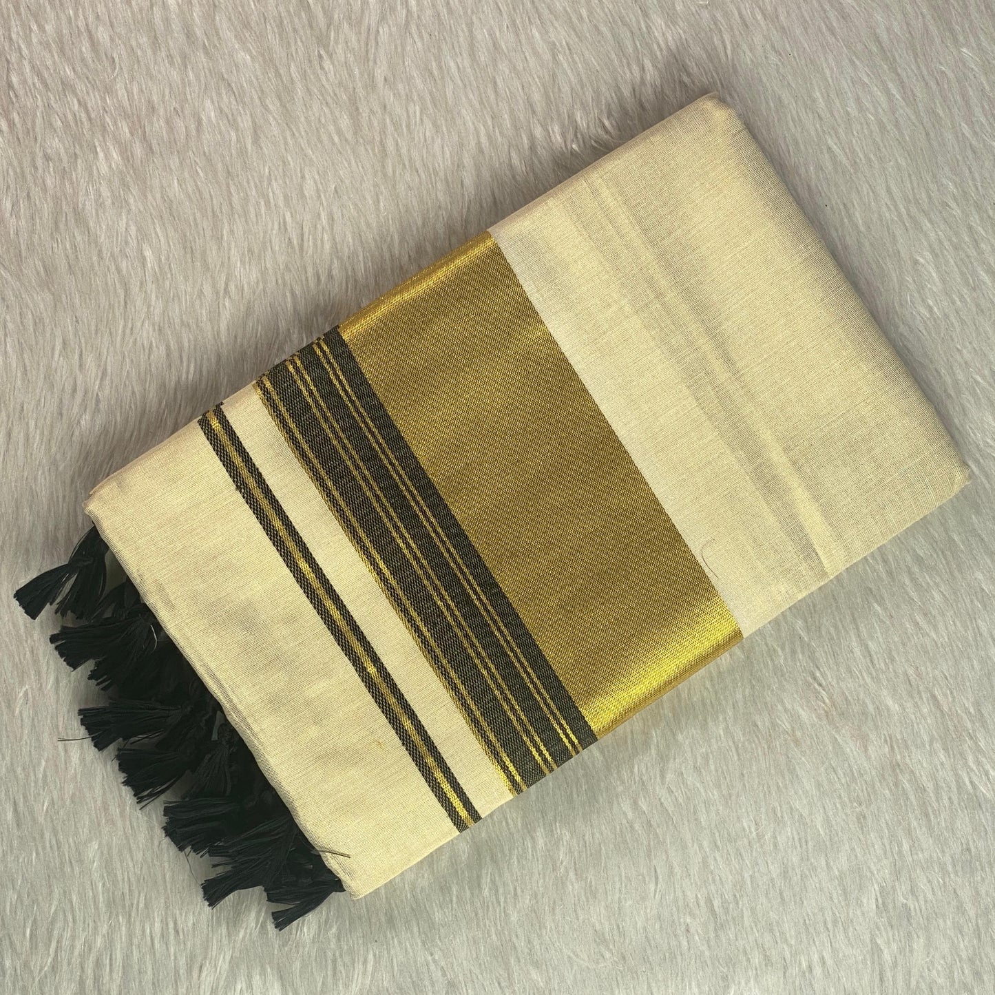 Karthika Black with Gold Zari Set Saree