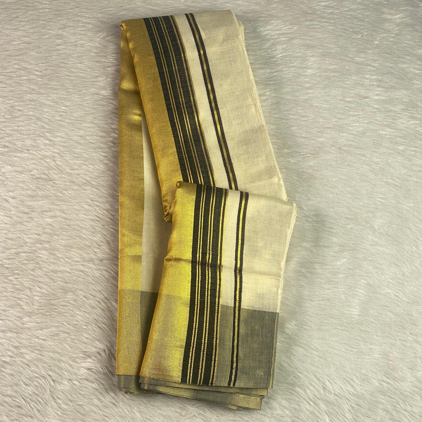 Karthika Black with Gold Zari Set Saree