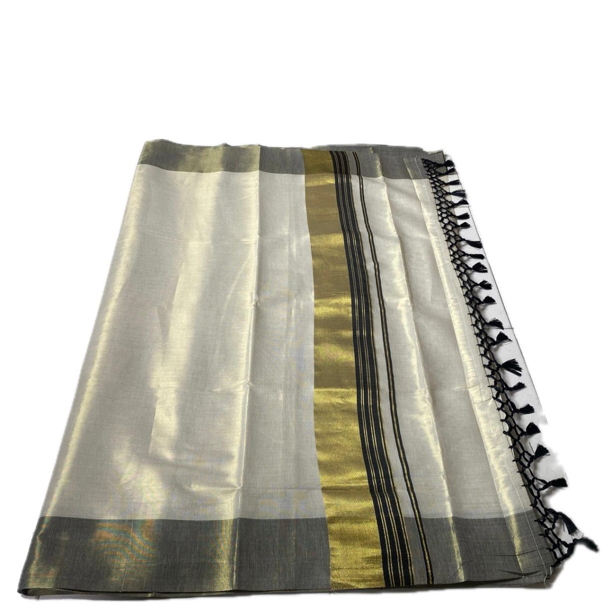 Karthika Black with Gold Zari Set Saree