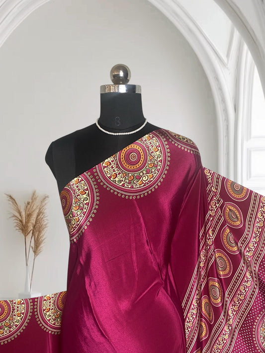Reema Modal Silk Saree Wine Maroon🍷