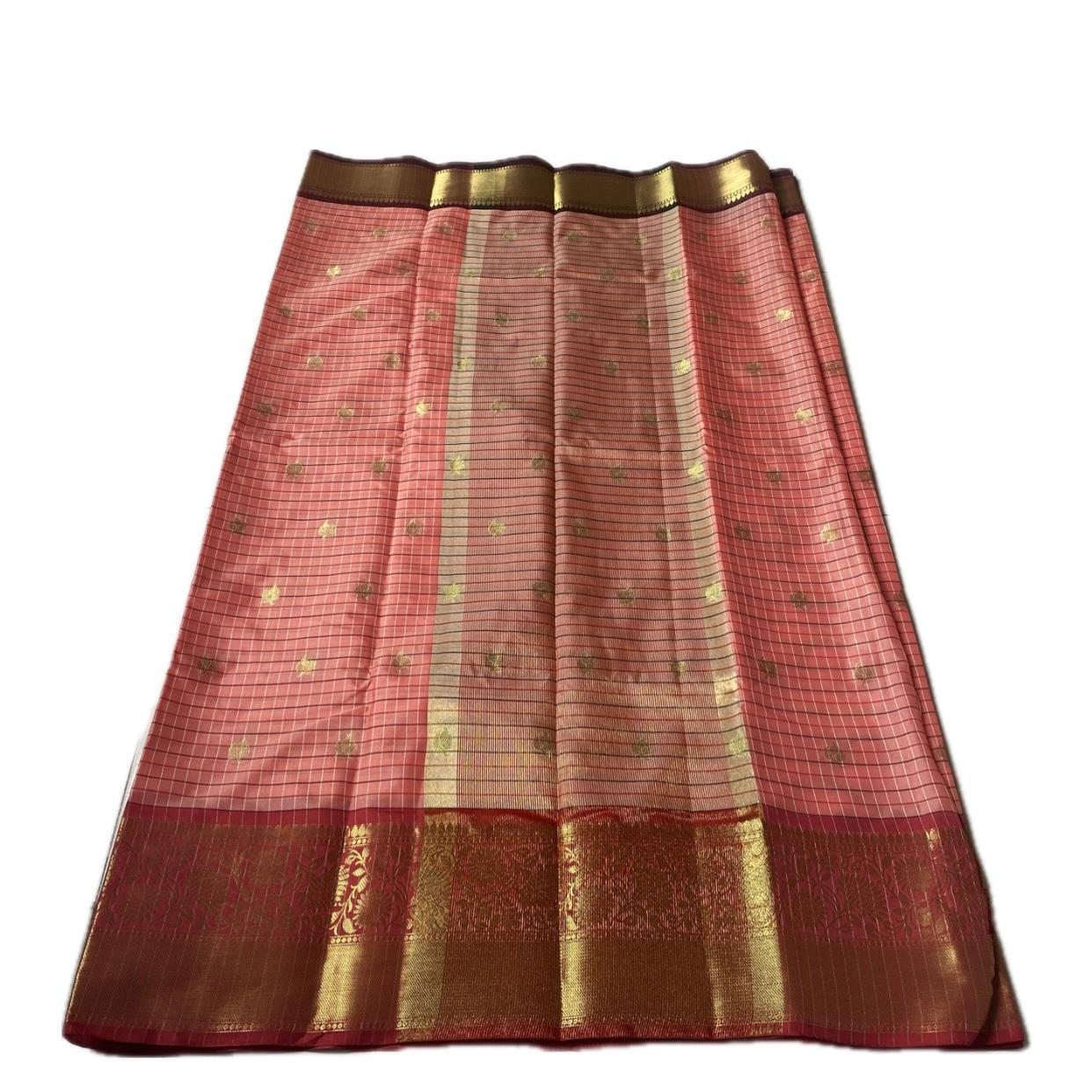 Yamuna Checks Saree with Tassels in Red