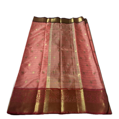 Yamuna Checks Saree with Tassels in Red