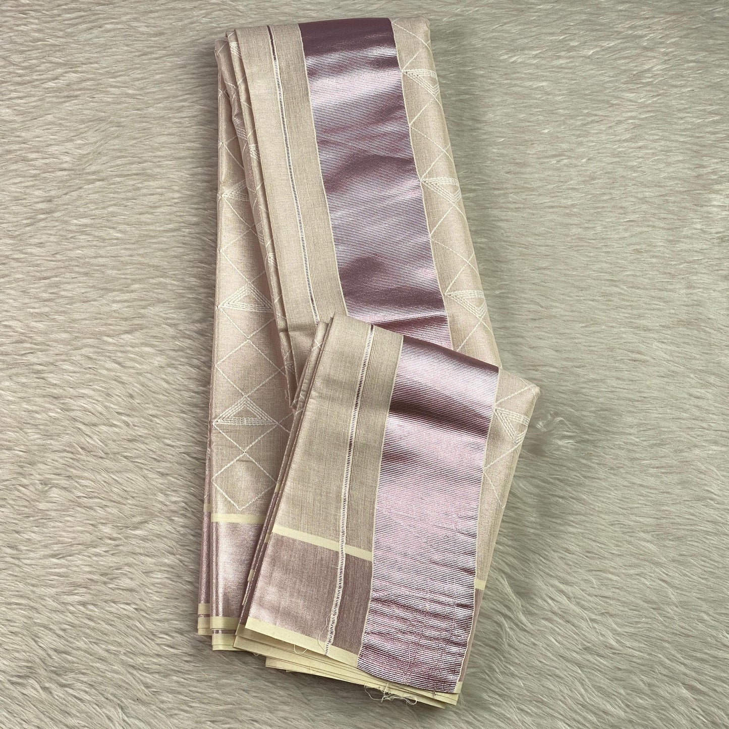 Malini Pink Kasavu Set Saree