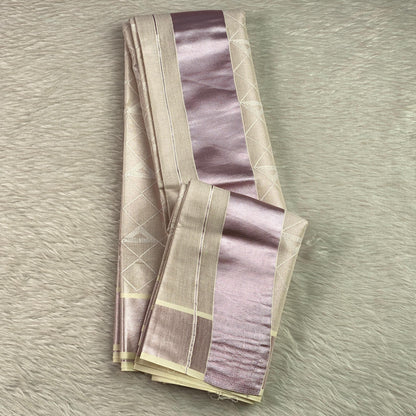 Malini Pink Kasavu Set Saree