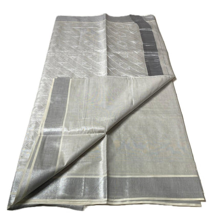 Malini Silver Kasavu Set Saree