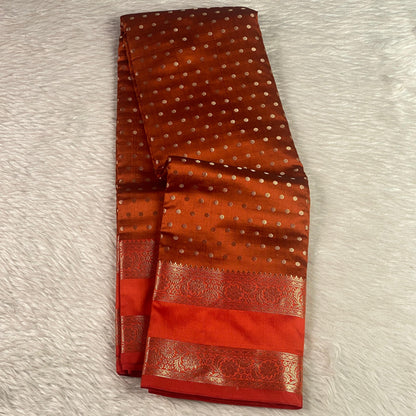 Priya Banarasi Butti Silk Saree Orange