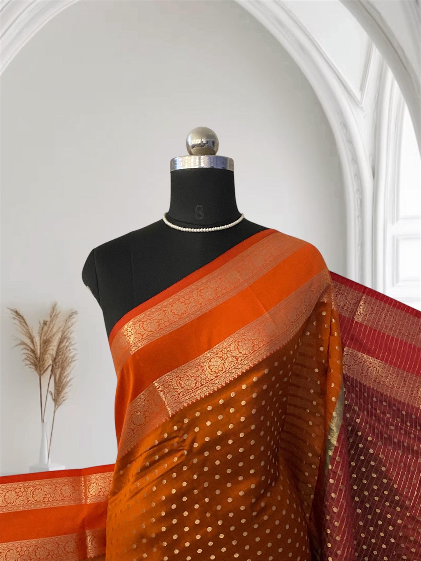 Priya Banarasi Butti Silk Saree Orange