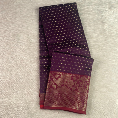 Priya Banarasi Butti Silk Saree Violet