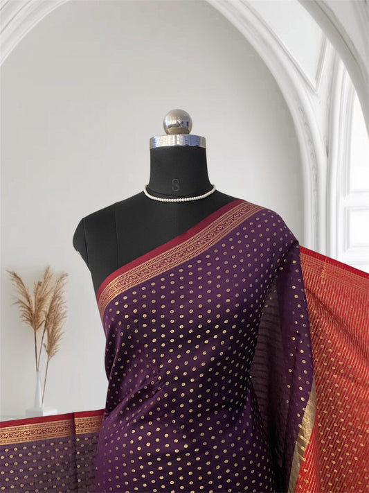 Priya Banarasi Butti Silk Saree Violet