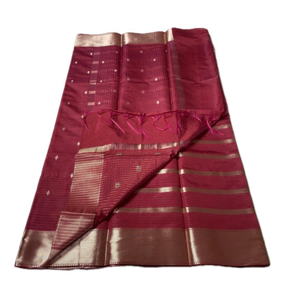 Rani Traditional Saree with Flower Zari Butta work Red