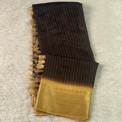 Monalisa Georgette and Light weight Saree Black