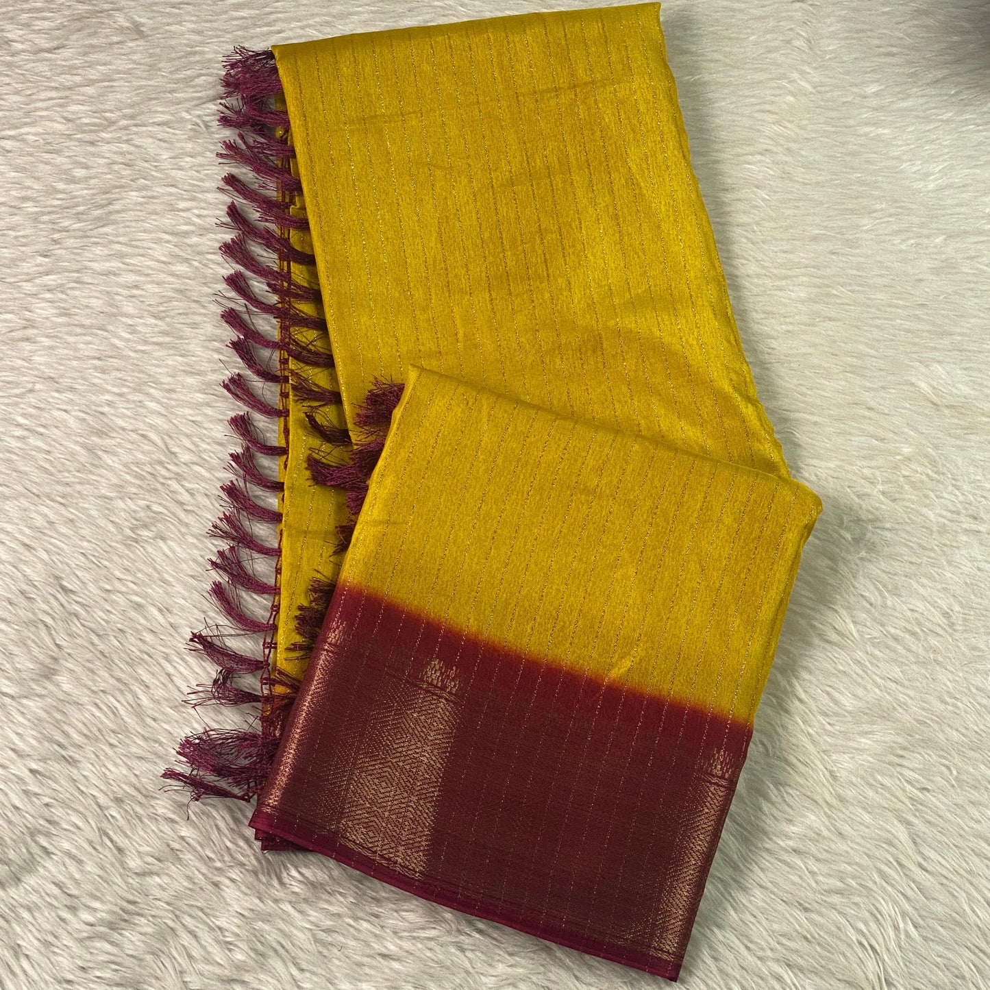 Monalisa Georgette and Light weight Saree Yellow