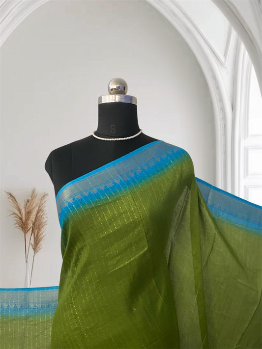 Monalisa Georgette and Light weight Saree Green