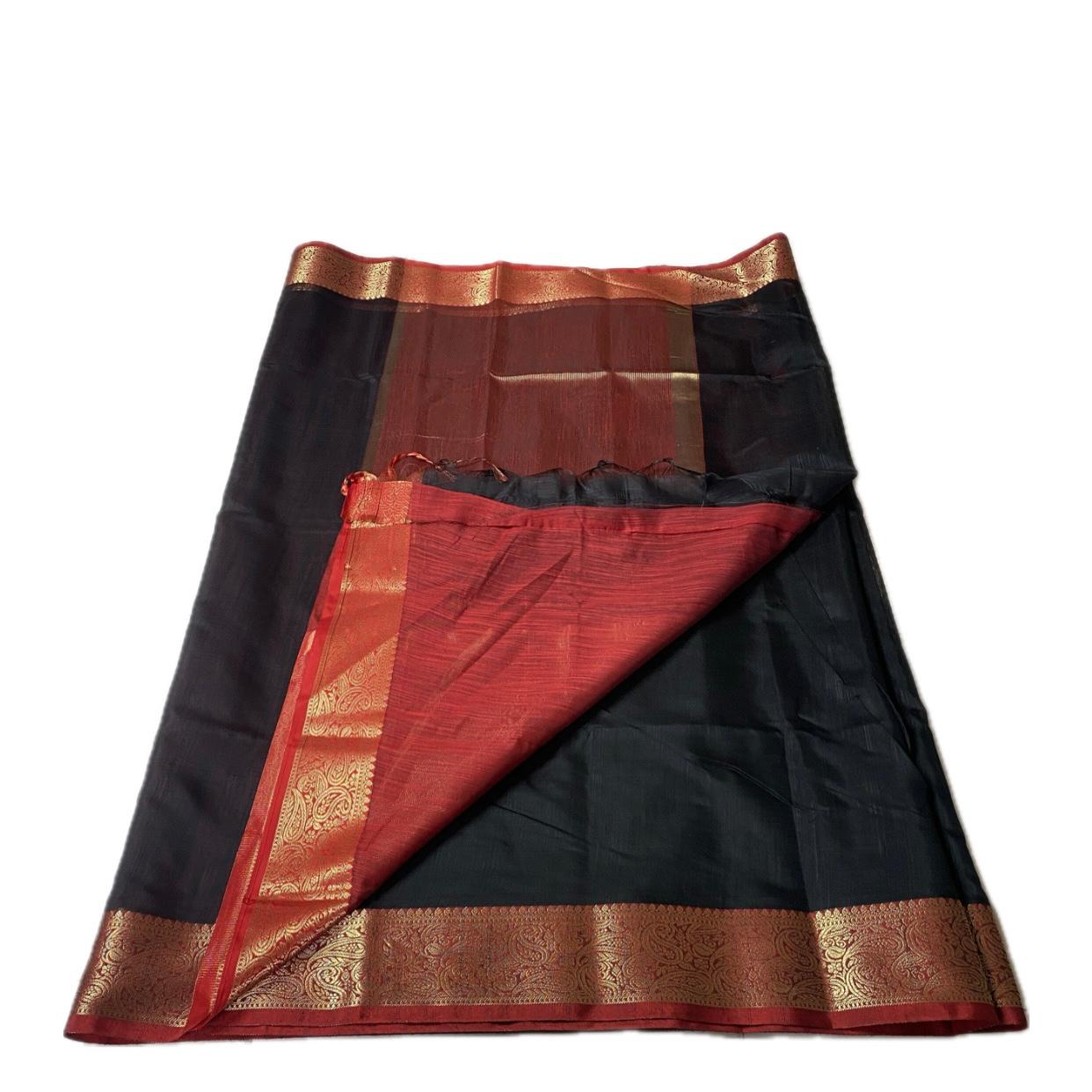 Janvi Semi Linen Saree with Kasavu Border