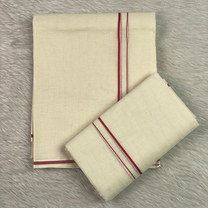 Puliyilakkara Set Mund Red Kara