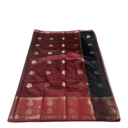 Rukmini Semi Silk Saree in Black & Maroon