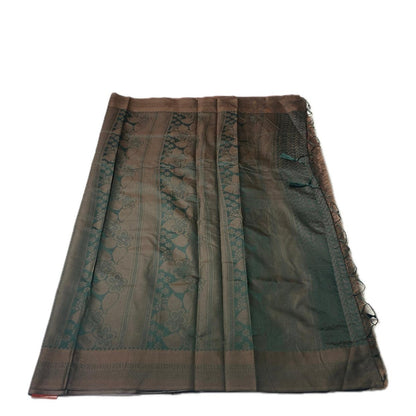 Theertha Soft Silk Saree Maroon with Green
