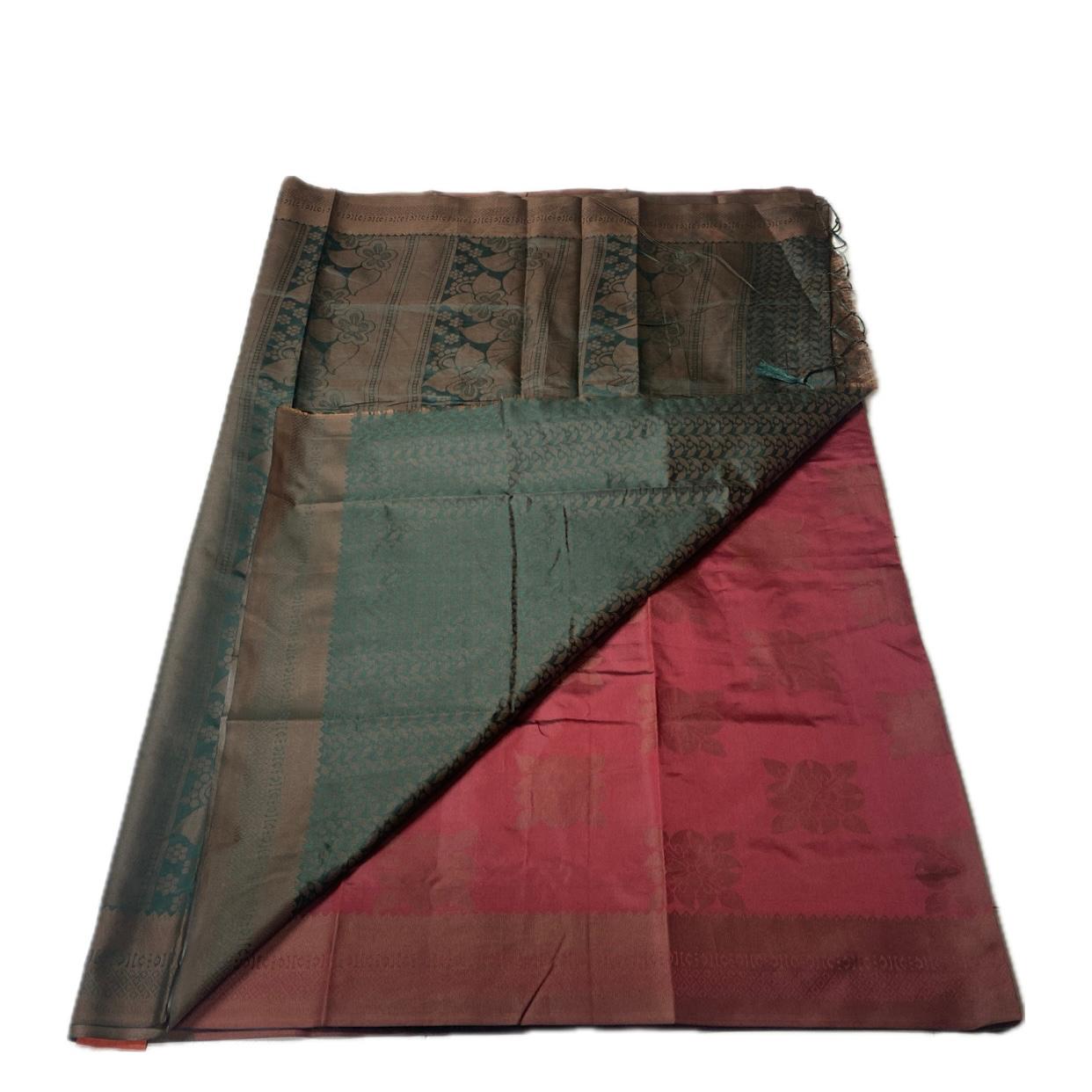 Theertha Soft Silk Saree Maroon with Green