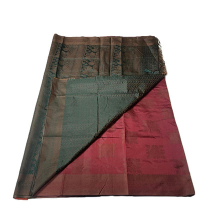 Theertha Soft Silk Saree Maroon with Green