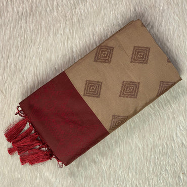 Theertha Soft Silk Saree with Maroon Border