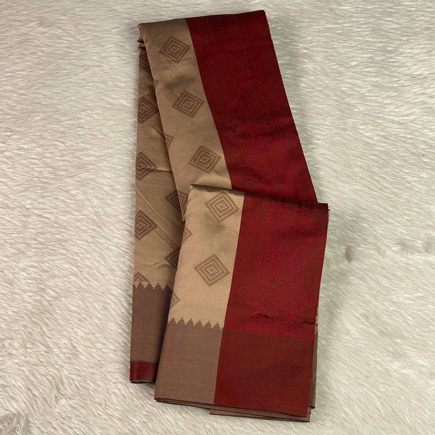 Theertha Soft Silk Saree with Maroon Border