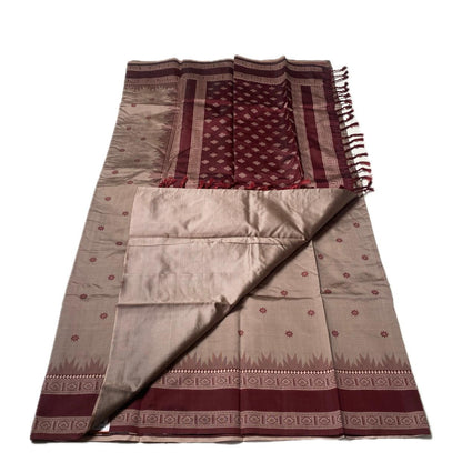 Manjima Soft Silk saree with maroon tint