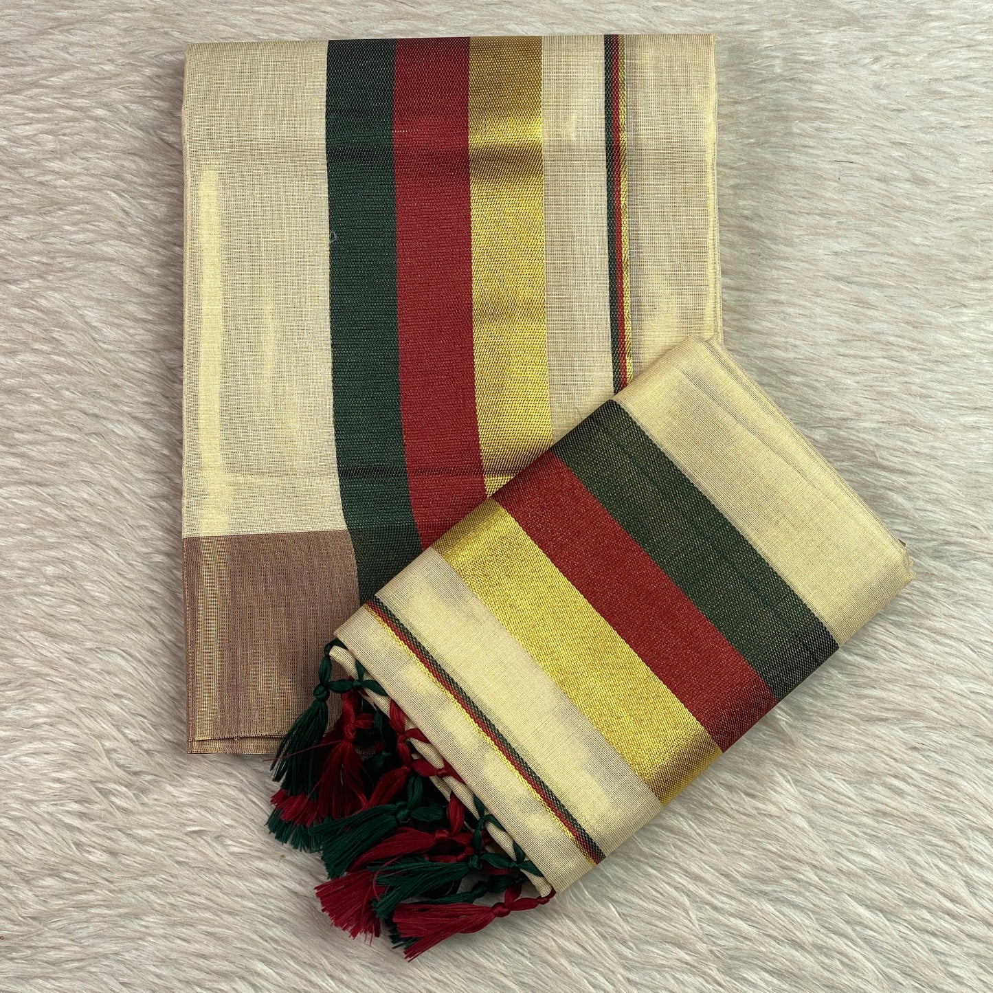 Kadali Royale Tissue Kasavu Saree