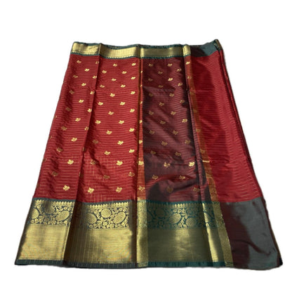 Kunkumam Chanderi Silk Checks Saree Red