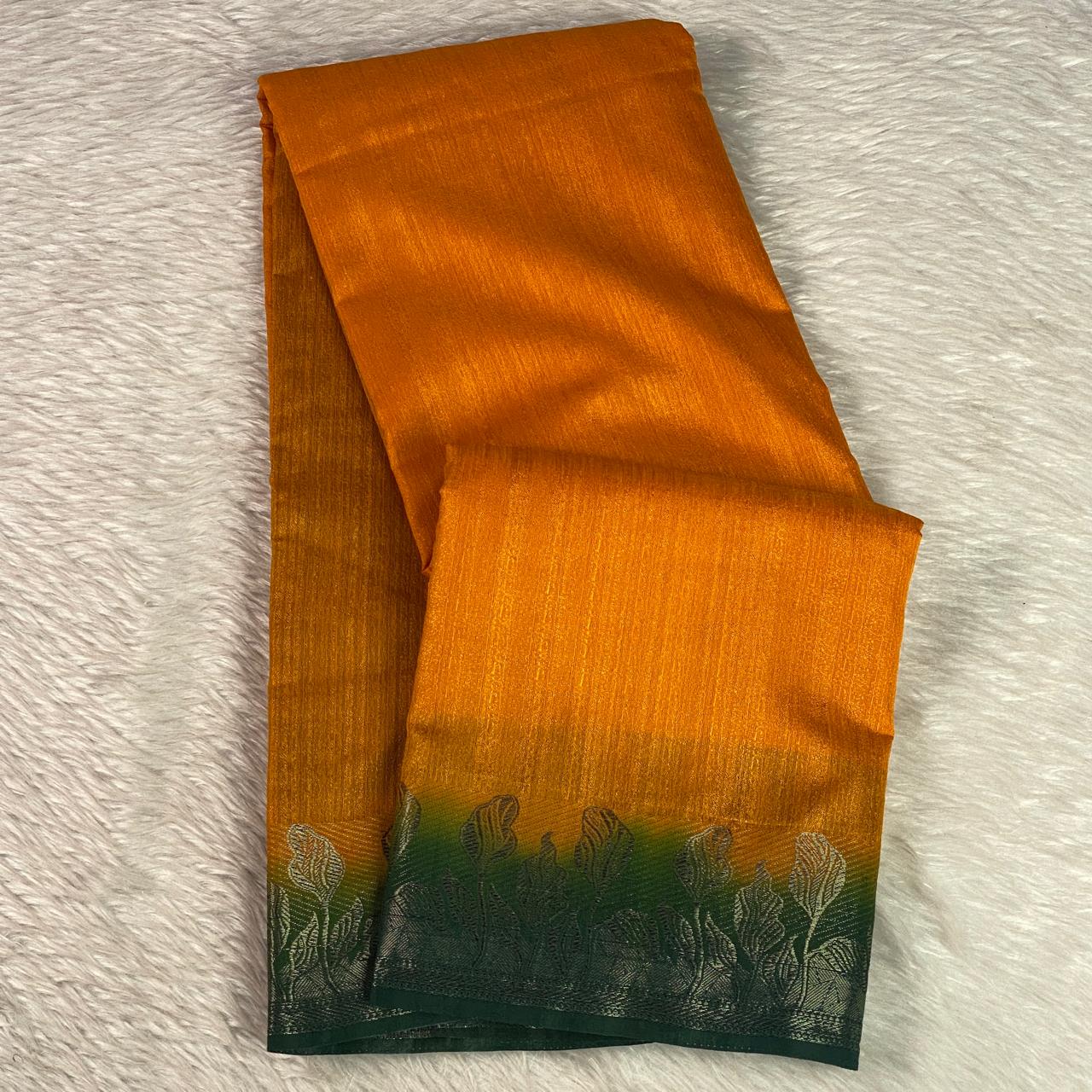 Amika Semi Linen Saree Yellow
