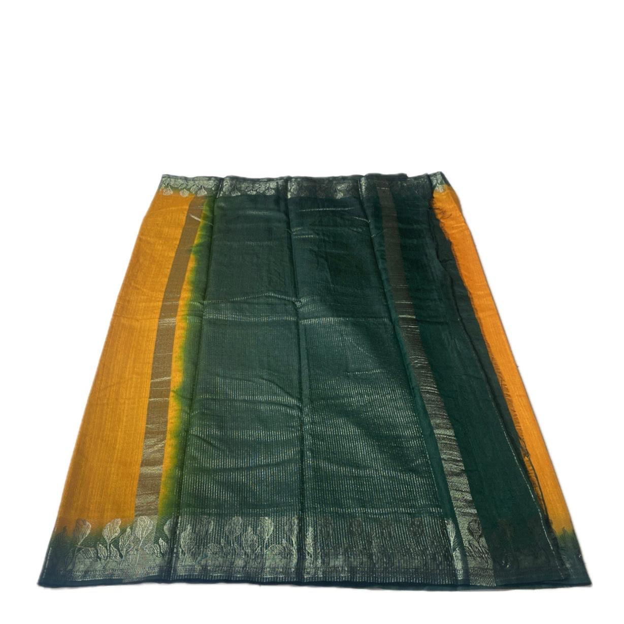 Amika Semi Linen Saree Yellow