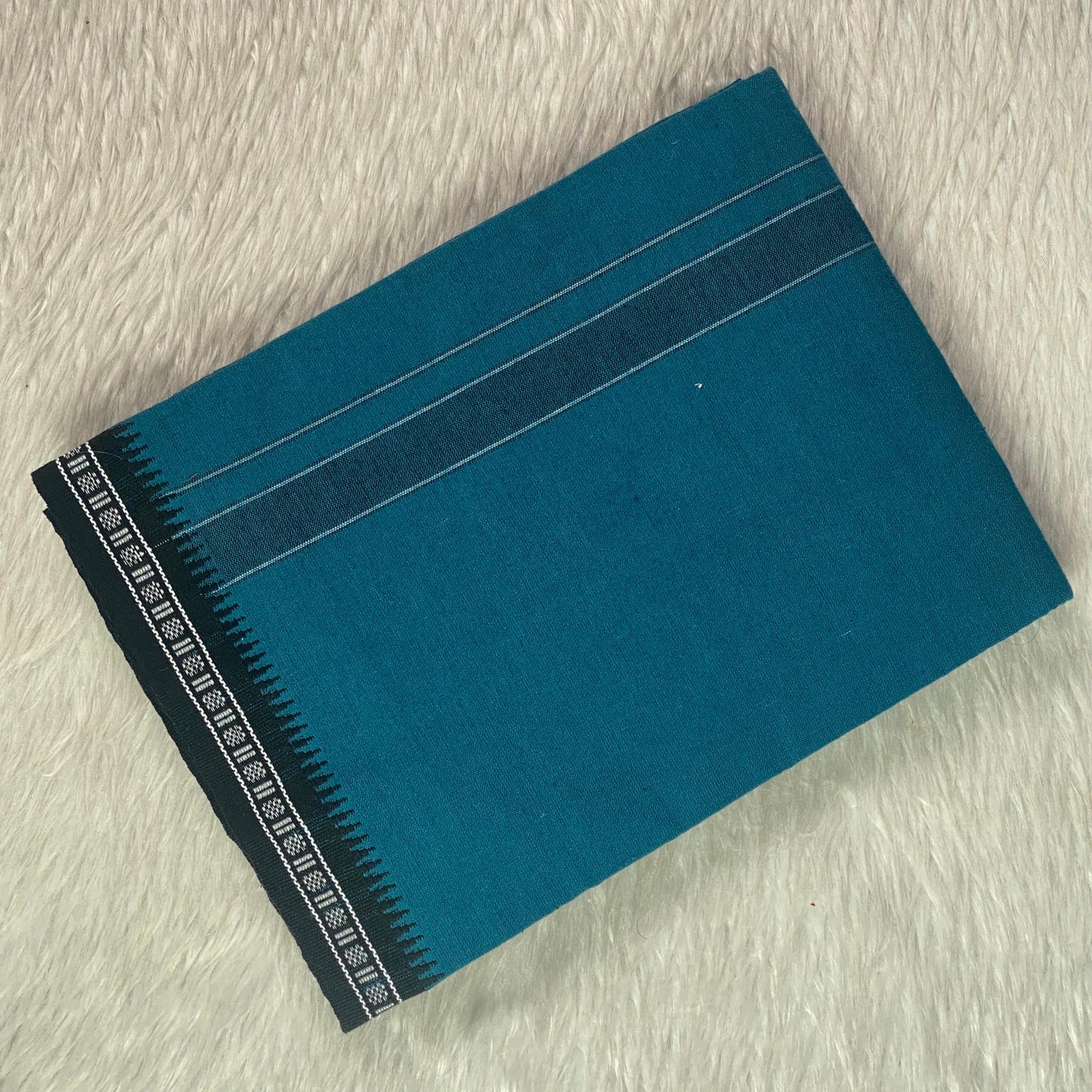Men Dhoti Blue with Black Border