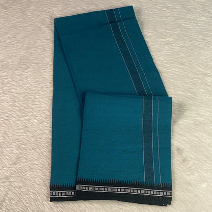 Men Dhoti Blue with Black Border