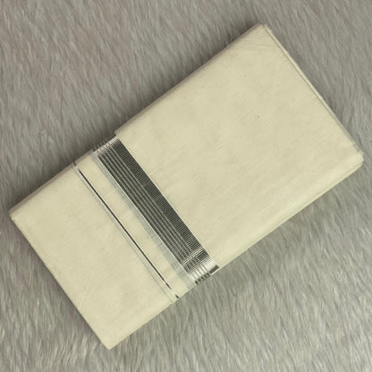 Royal Silver Border Traditional Dhoti