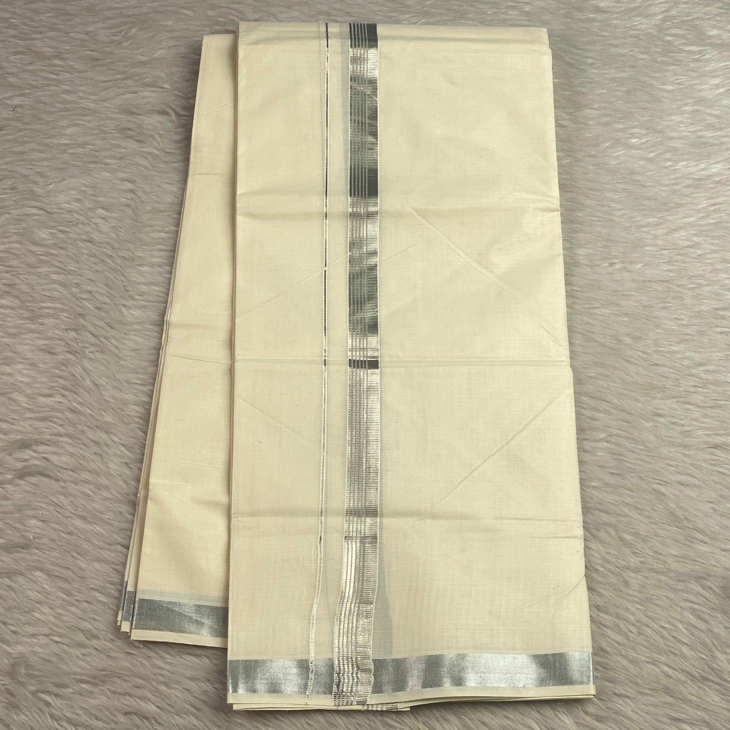 Royal Silver Border Traditional Dhoti