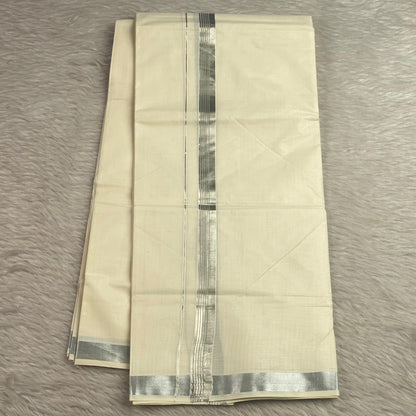 Royal Silver Border Traditional Dhoti