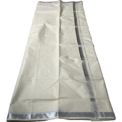 Royal Silver Border Traditional Dhoti