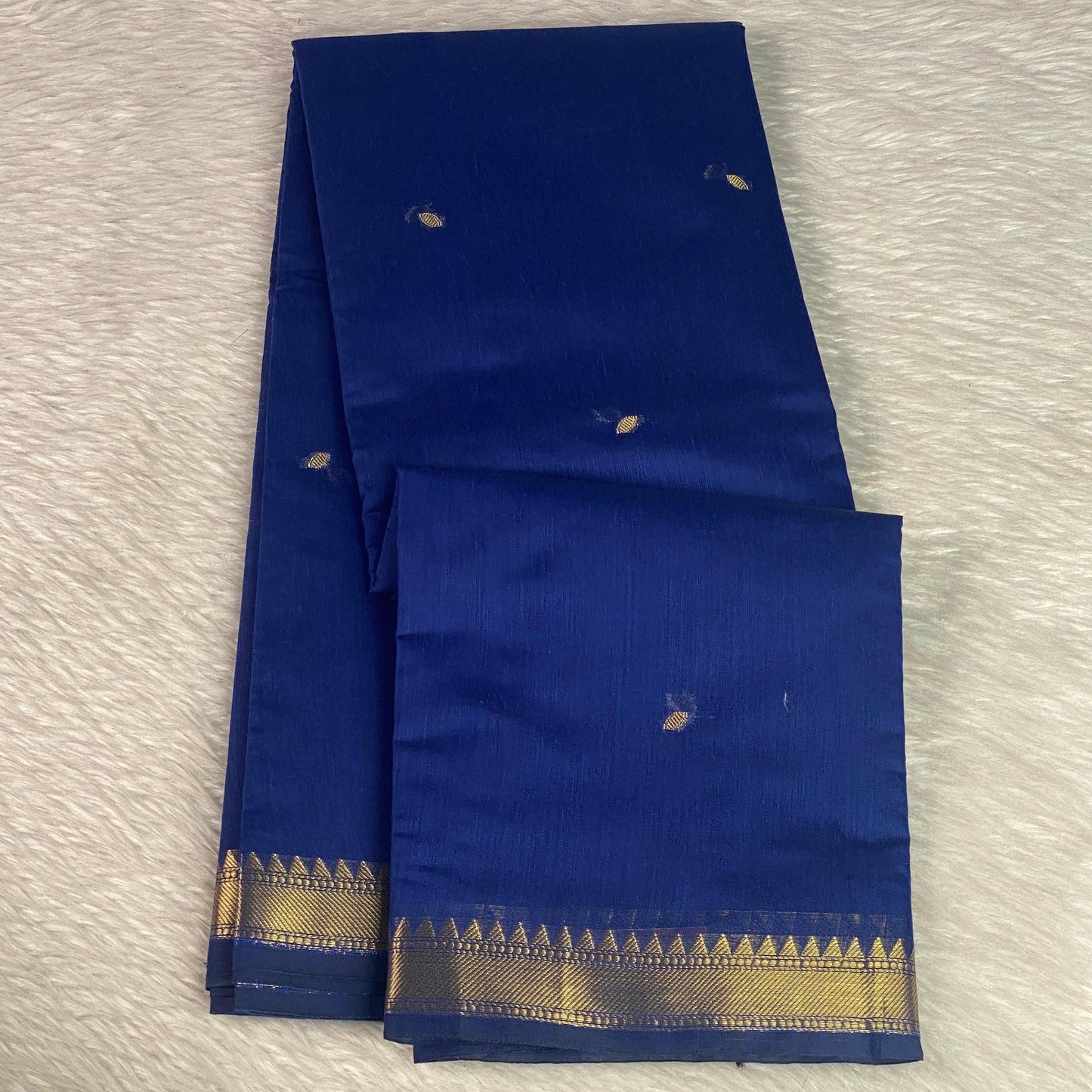 Paru Royal Blue Chanderi Cotton Saree