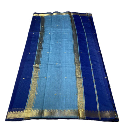 Paru Royal Blue Chanderi Cotton Saree