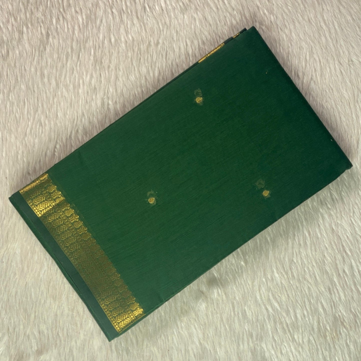 Paru Dark Green Chanderi Cotton Saree