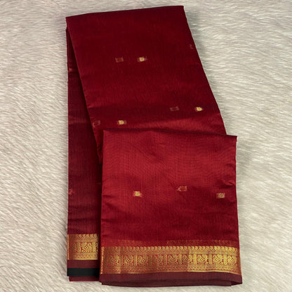 Paru Red Chanderi Cotton Saree