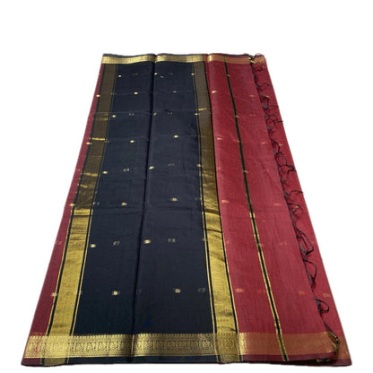Paru Red Chanderi Cotton Saree
