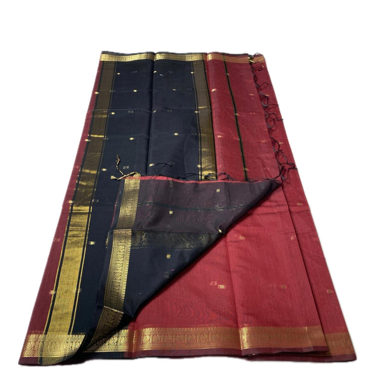 Paru Red Chanderi Cotton Saree