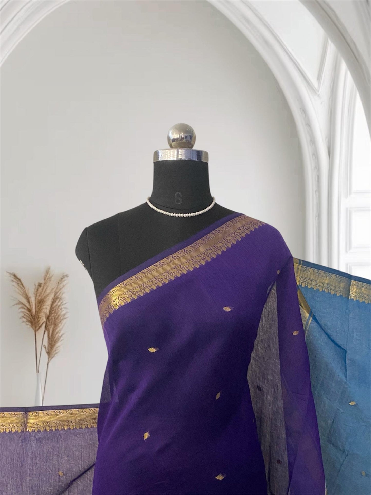 Paru Violet Chanderi Cotton Saree