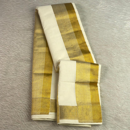 Vishakham Golden Aura Cotton Set Saree