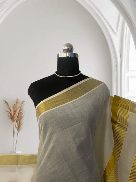 Vishakham Golden Aura Cotton Set Saree