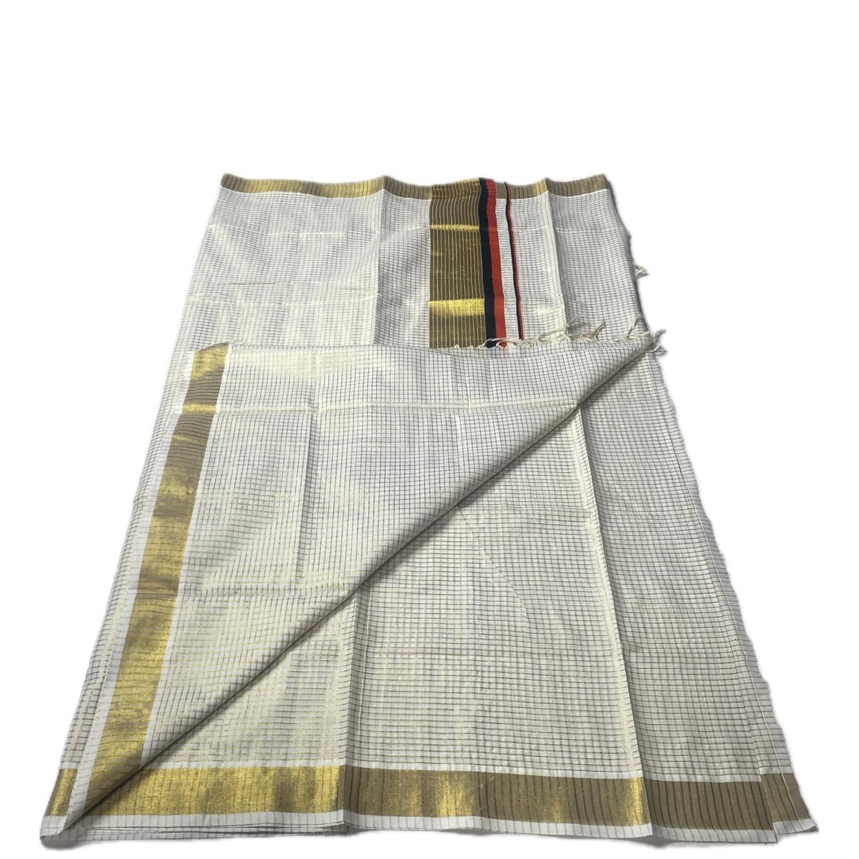Thiruvonam Red Border Kerala Kasavu Saree