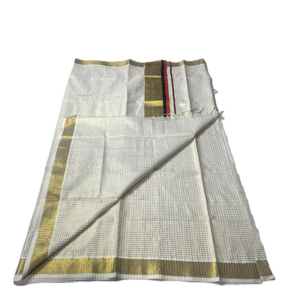 Thiruvonam Red Border Kerala Kasavu Saree