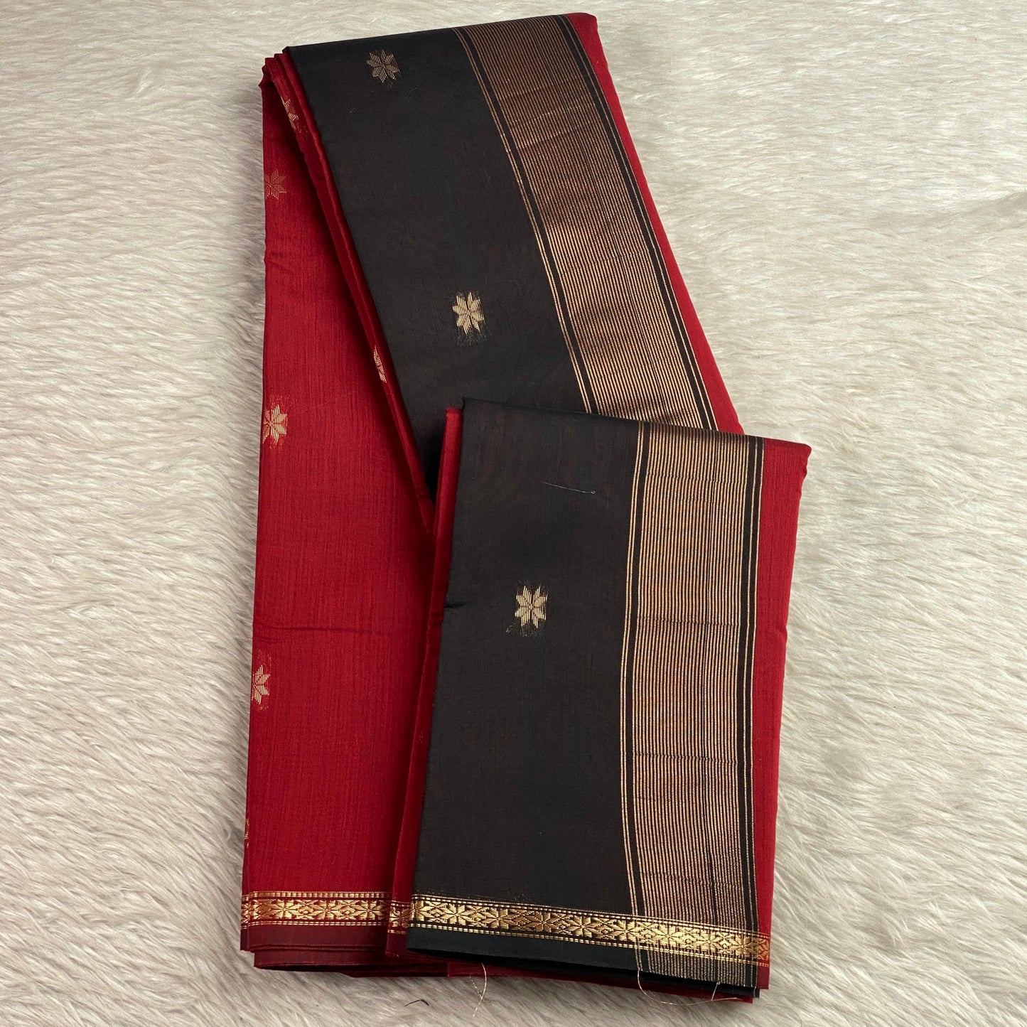 Maheshwari Cotton Red with Black Border