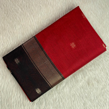 Maheshwari Cotton Red with Black Border