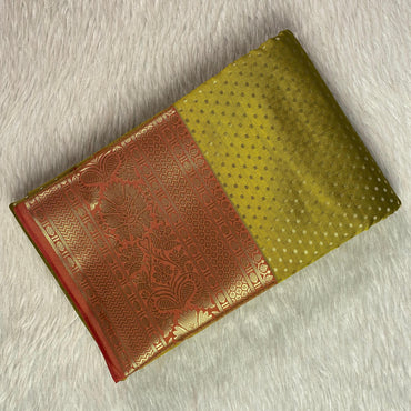 Priya Banarasi Butti Silk Saree Olive Green